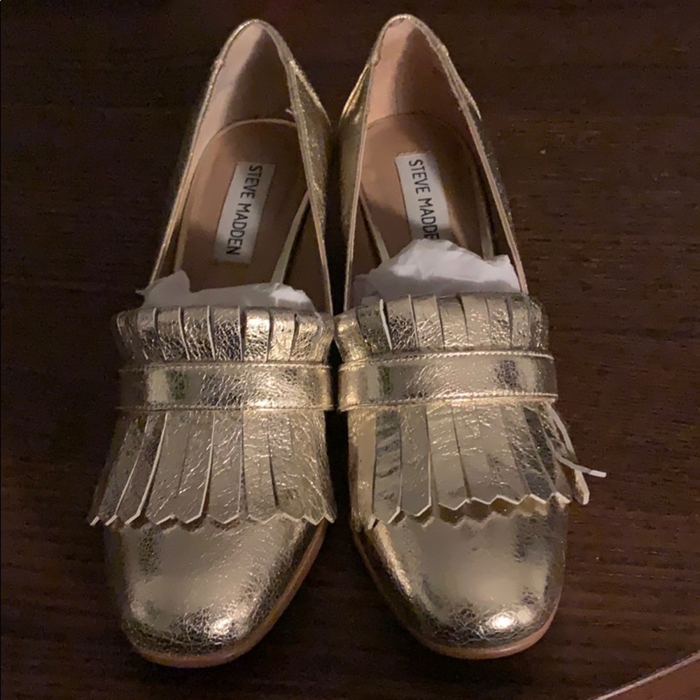 Steve Madden gold Kate heels